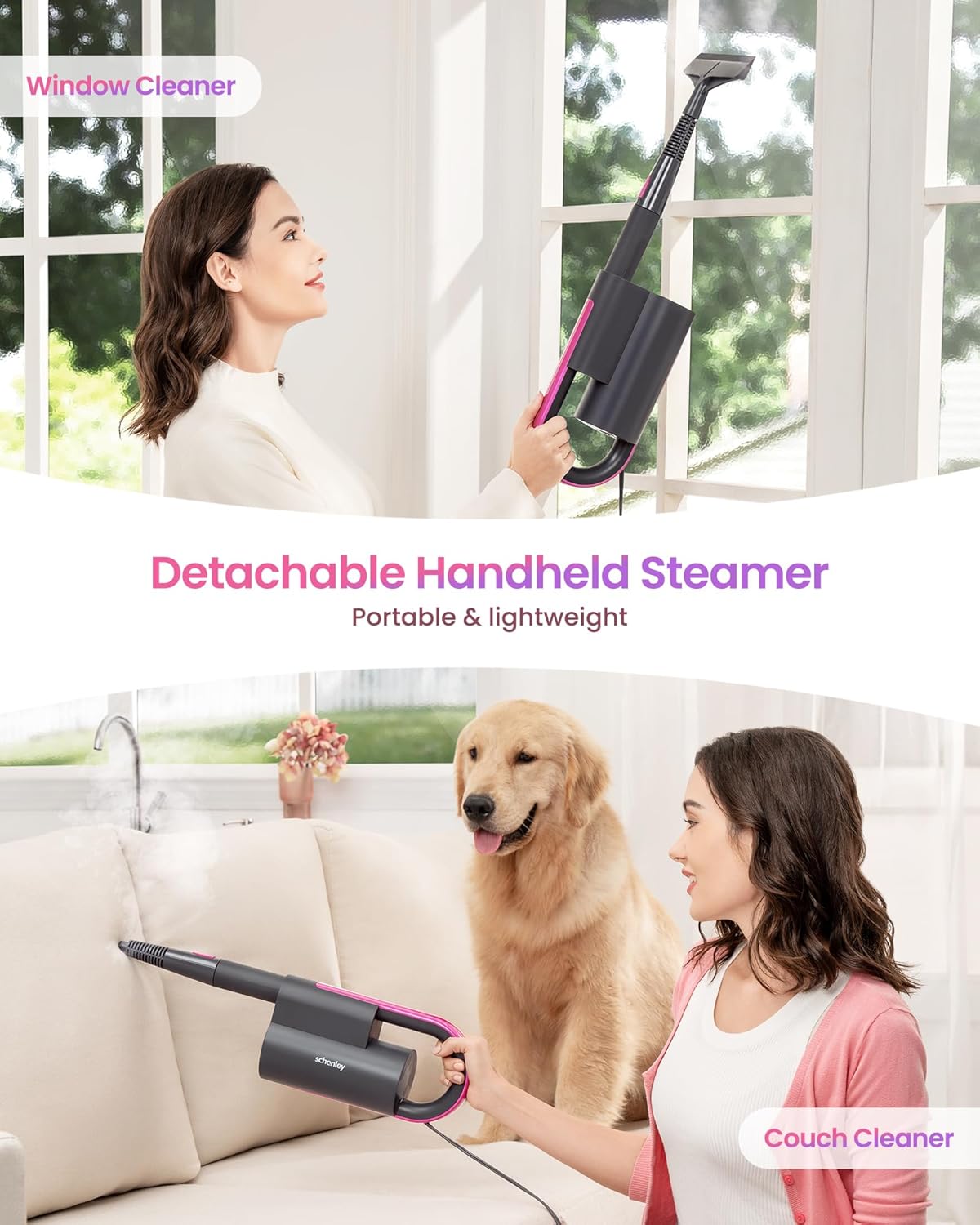 7-in-1 Steam Mop with Detachable Handheld Cleaning Tool