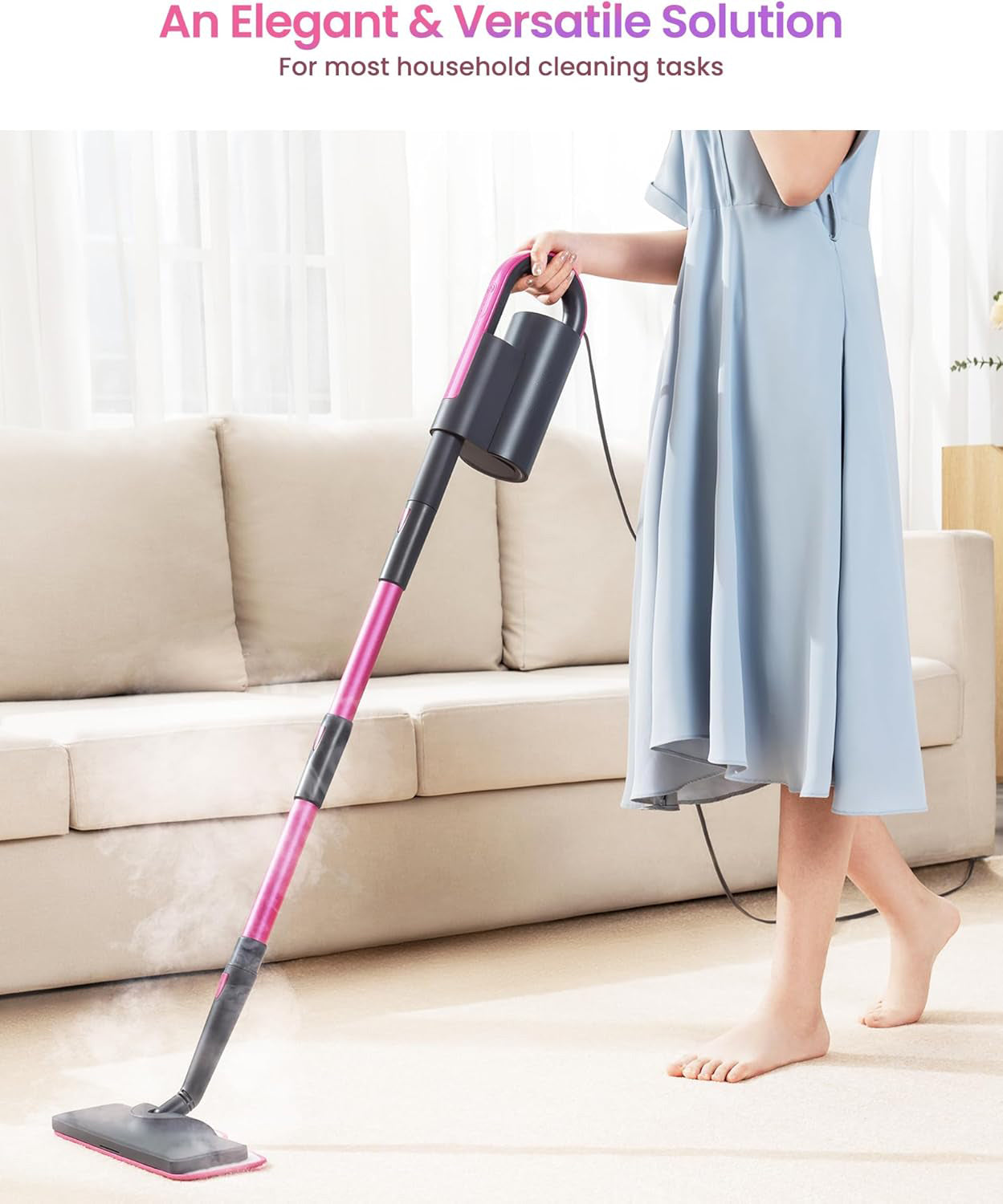 7-in-1 Steam Mop with Detachable Handheld Cleaning Tool